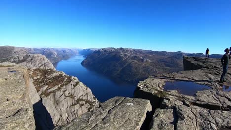 views from the top of preikestolen in norway