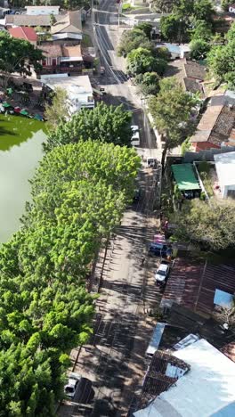 aerial view of santa lucía, honduras. picturesque tourist village. serene lake and vibrant greenery