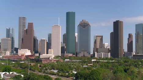 Aerial-of-the-downtown-Houston