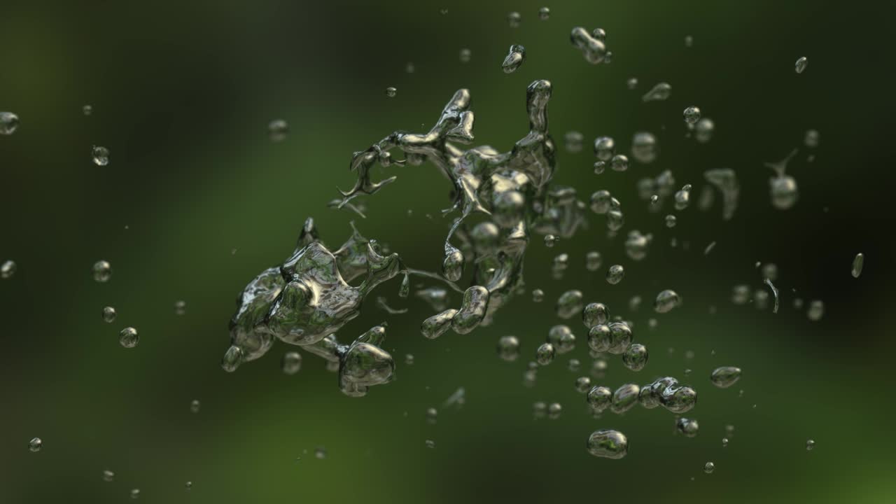 추상적인 반이는 액체 모양 애니메이션