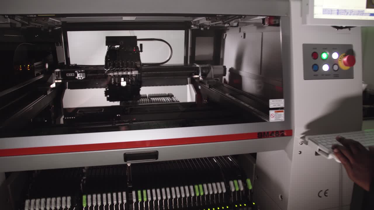 Automated robotic assembly of technological circuit boards by pick and place machine