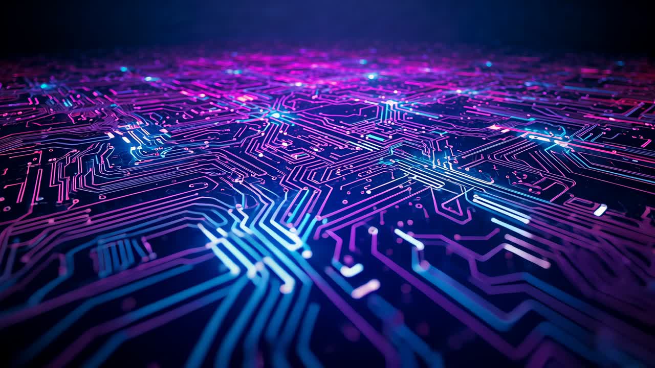 Initiating pulses along circuit traces on neon grid lighting chips and junctions transferring data
