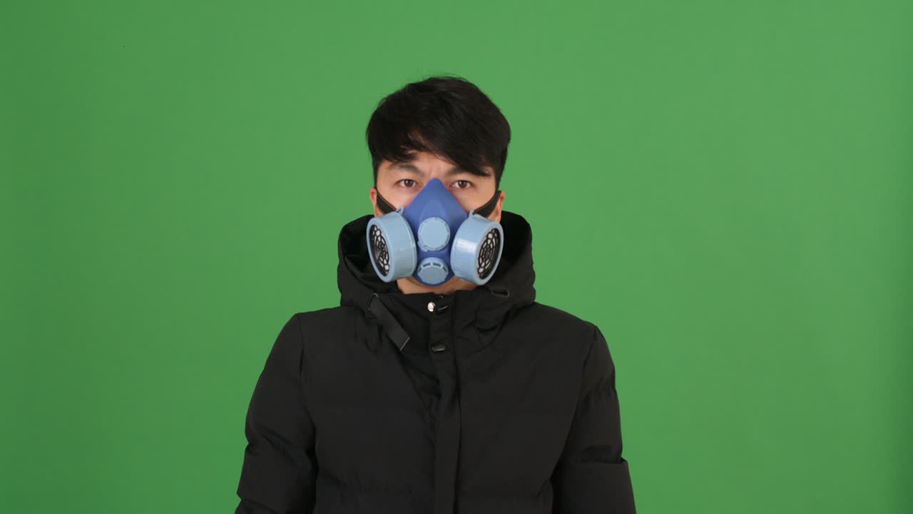 Person Wearing a Respiratory Mask