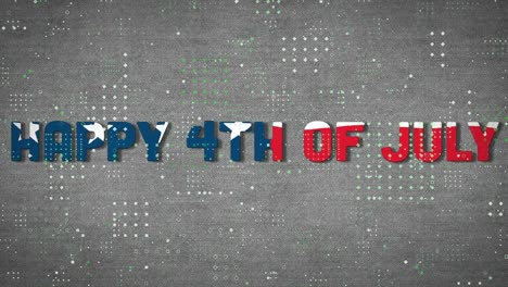 Dot-pattern-design-and-american-flag-design-on-happy-4th-of-july-text-against-grey-background