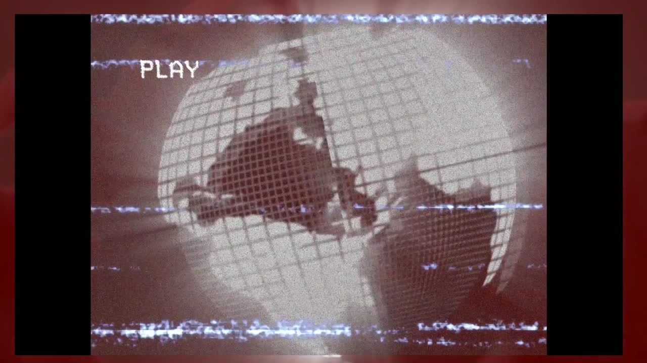 animación de interferencia sobre el globo sobre fondo rojo