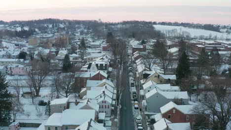 Descending-aerial-on-quiet-street