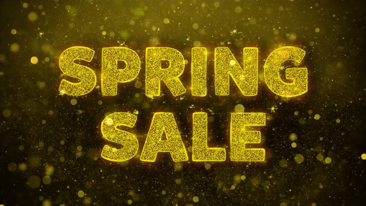 Spring Sale Banner with Glitter Effect