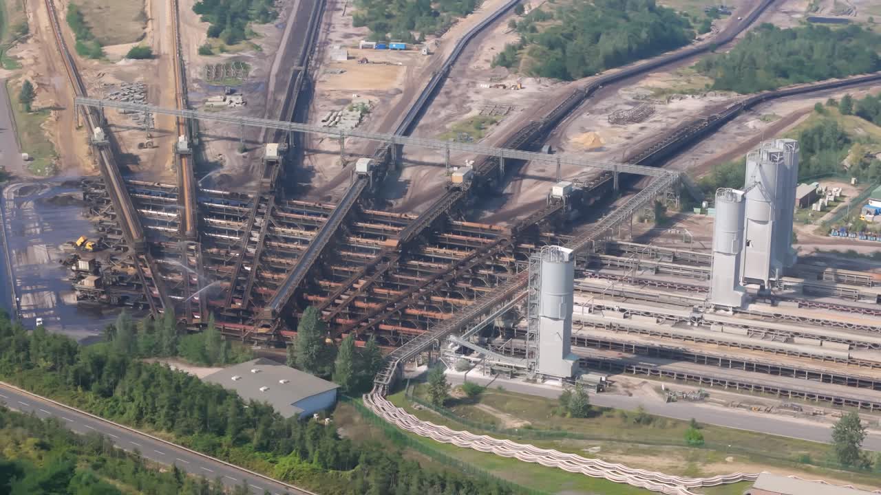 Drone view of Garzweiler brown coal Opencast Mining in Jüchen, Germany