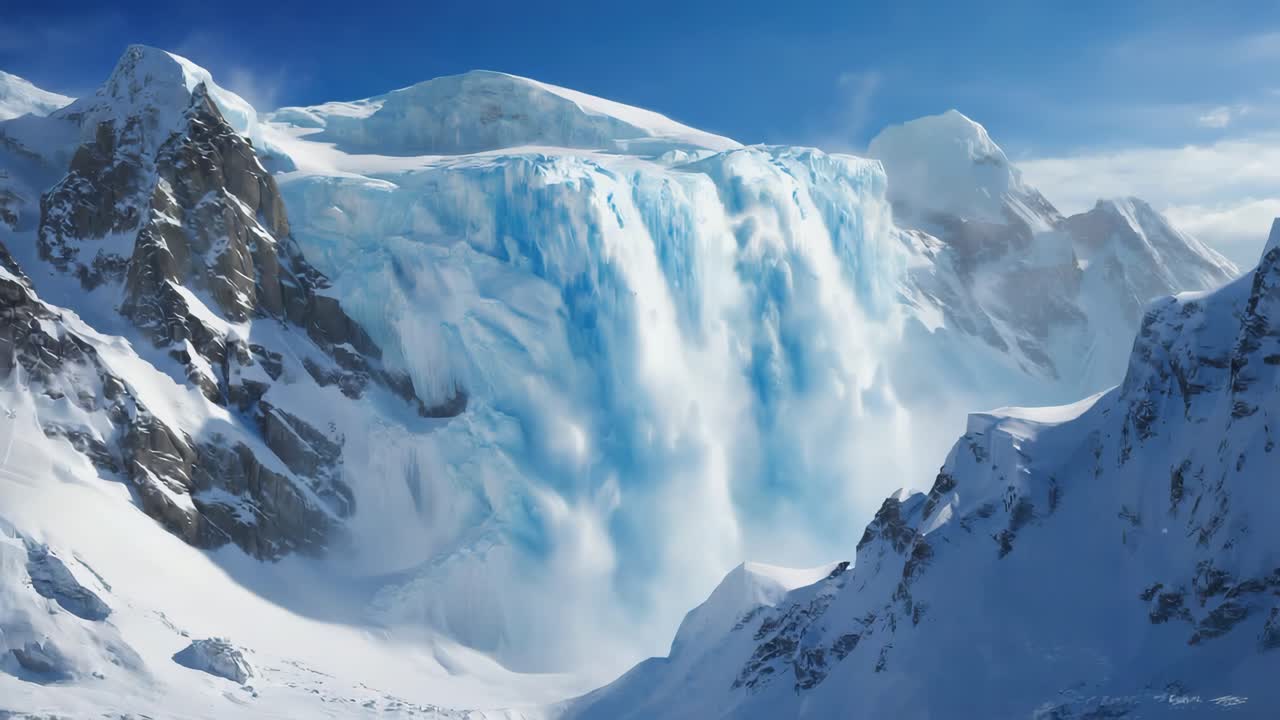 Glacier Landscape with Mountains and Snow