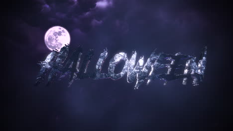 Animationstext-Halloween-Und-Mystische-Animation-Halloween-Hintergrund-Mit-Dunklem-Mond-Und-Wolken