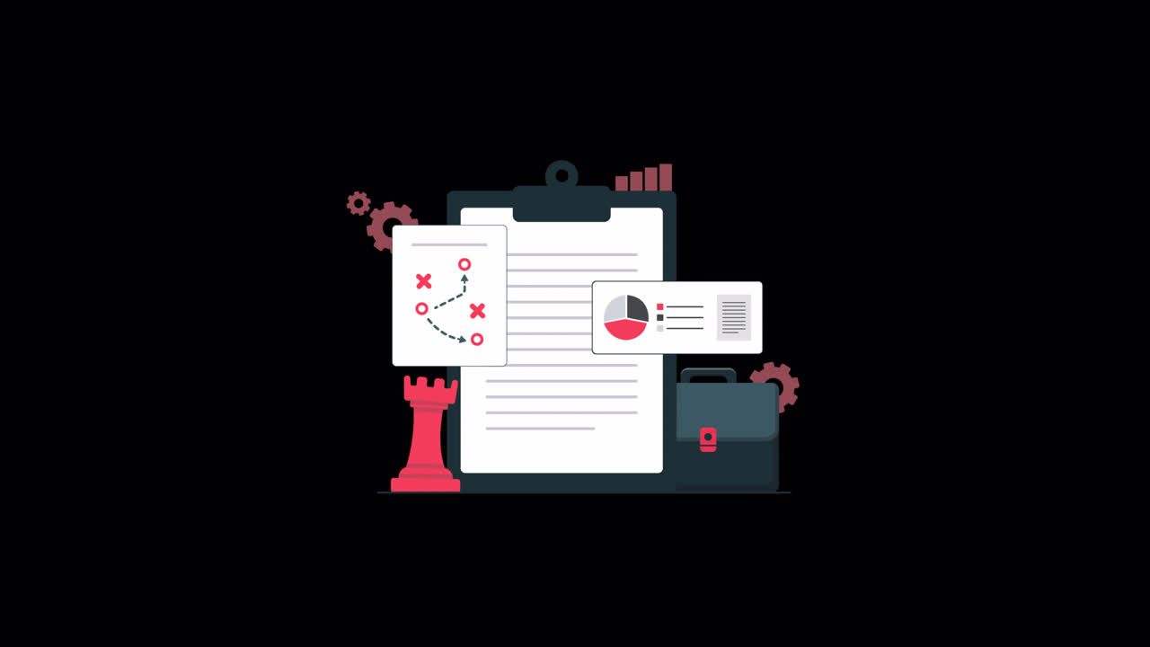 Animated Business Strategy and Data Analysis Concept
