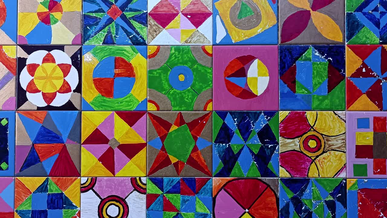 patrón de pintura de colores azulejos. dibujar el fondo. concepto de arte