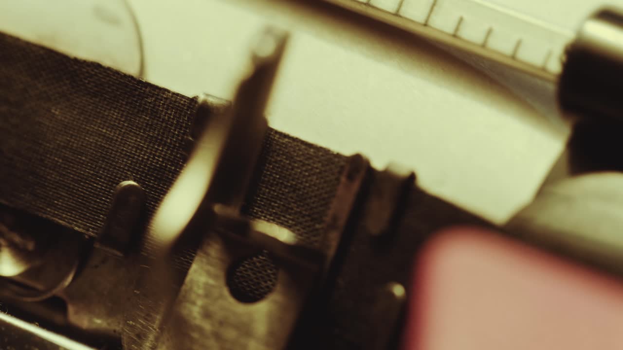 Typing Chapter One on Paper with Typewriter