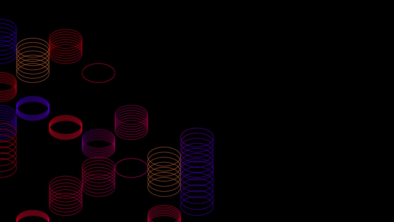 línea abstracta 3d círculo isométrico virtual iluminación en movimiento, red de tecnología concepto de transferencia de datos digitales, brillando en fondo negro animación 4k con canal alfa mate