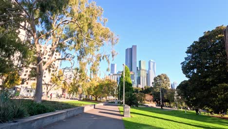 a walk through a city park