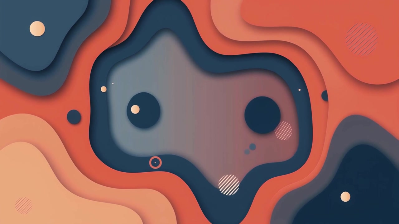 Animación de fondo abstracta dinámica con formas onduladas y círculos