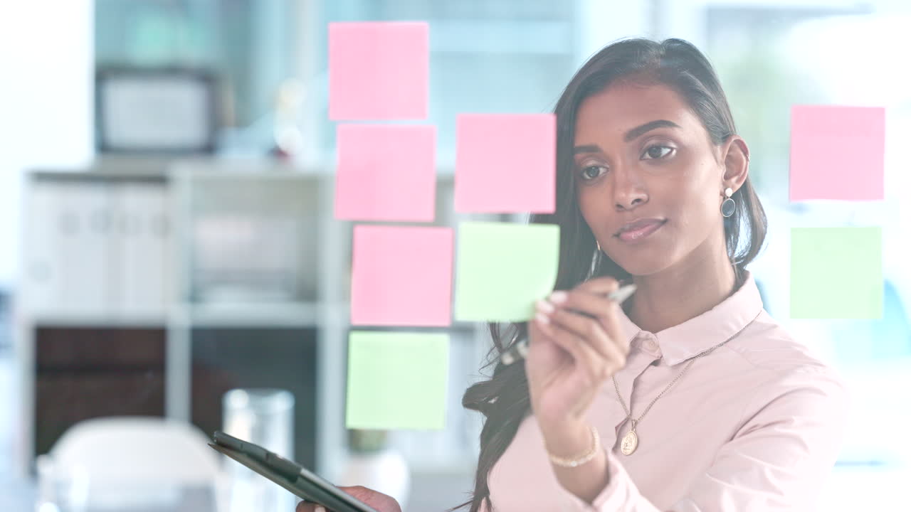 Business woman planning, writing