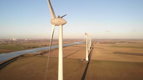 aerial view of a wind turbine in slow motion