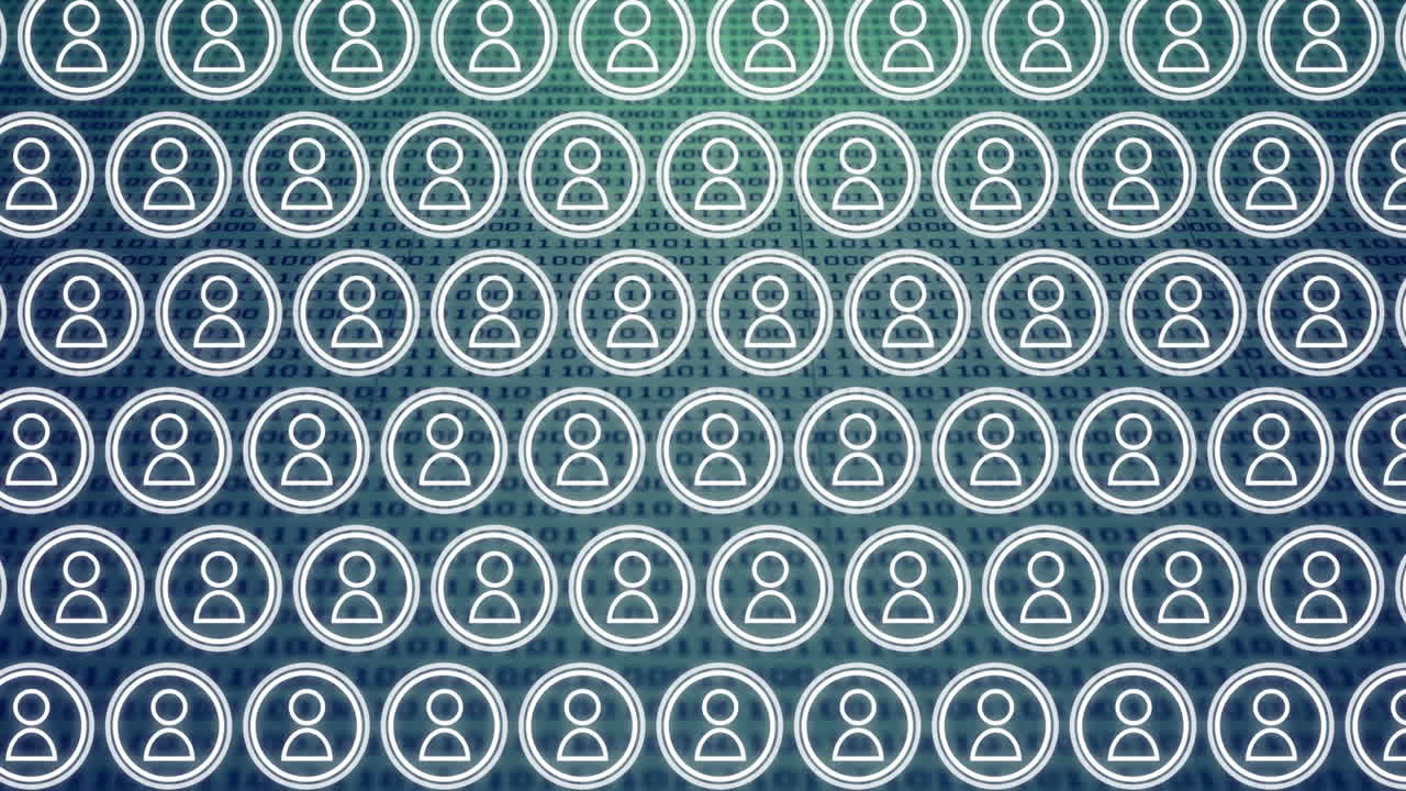 conexión a las redes sociales y códigos binarios