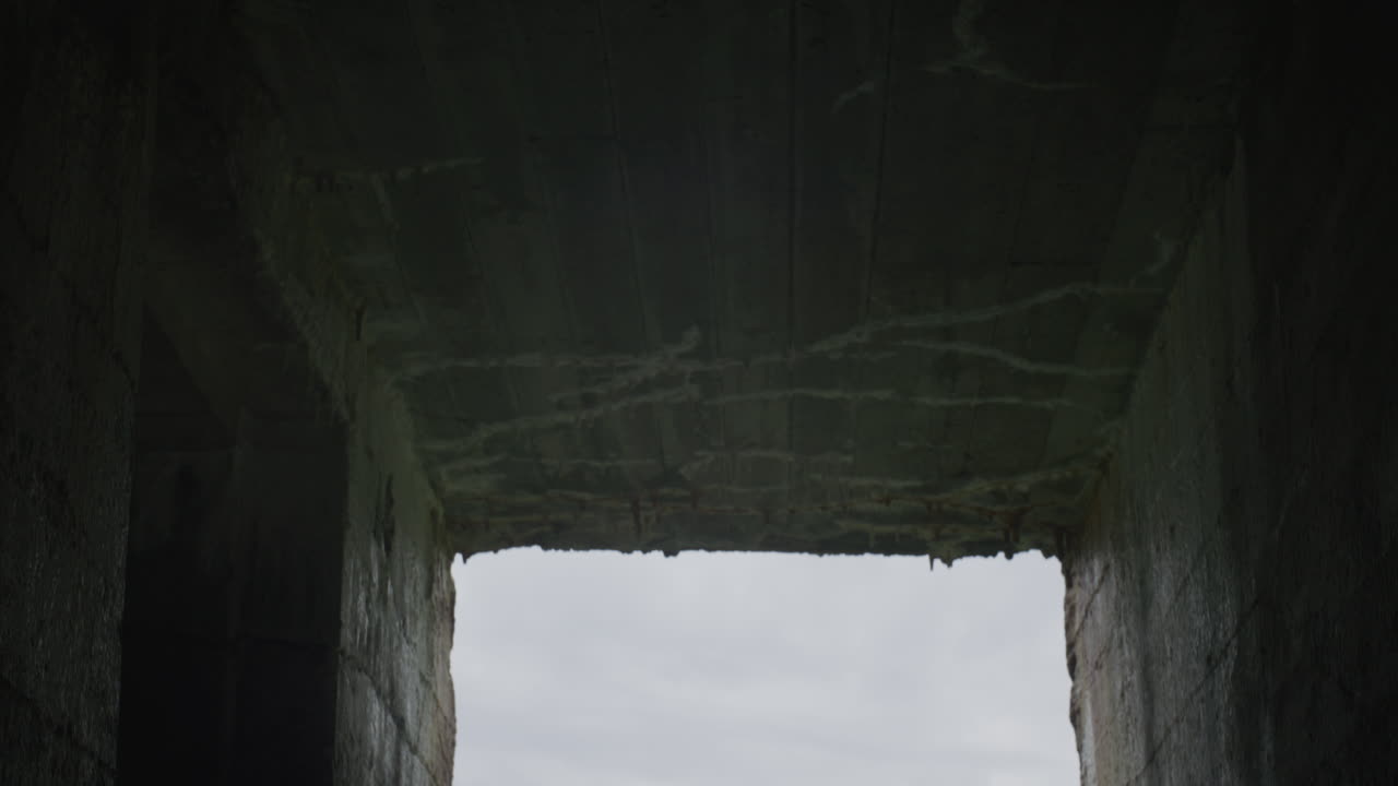 наклон гимбала от крыши бункера к выходу в прибрежную батарею