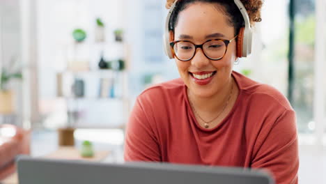 Email,-laptop-and-woman-doing-remote-work