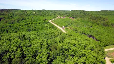vista aérea de la carretera forestal