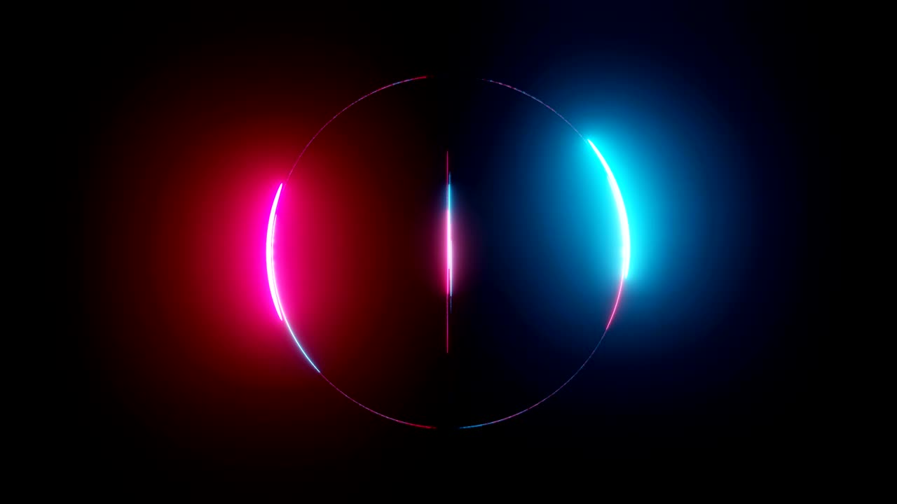 marco de círculos de luz de neón en fondo oscuro