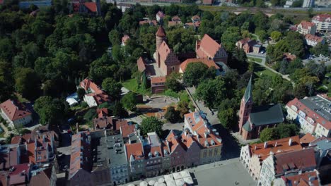 aerial front view of castle