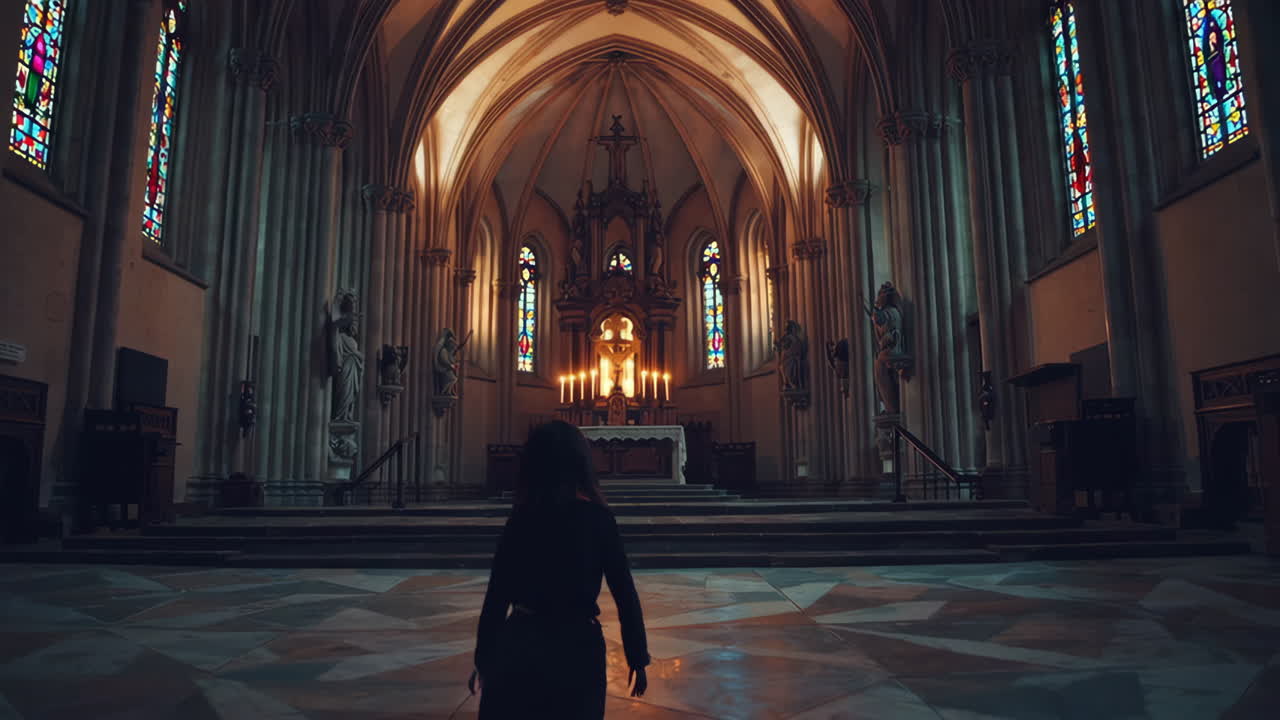 Person Praying in a Church
