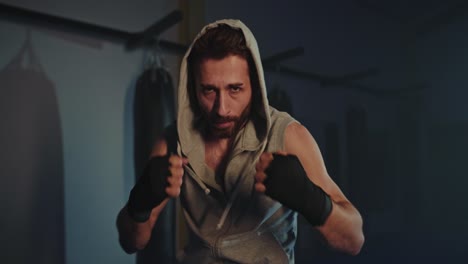 man in boxing training