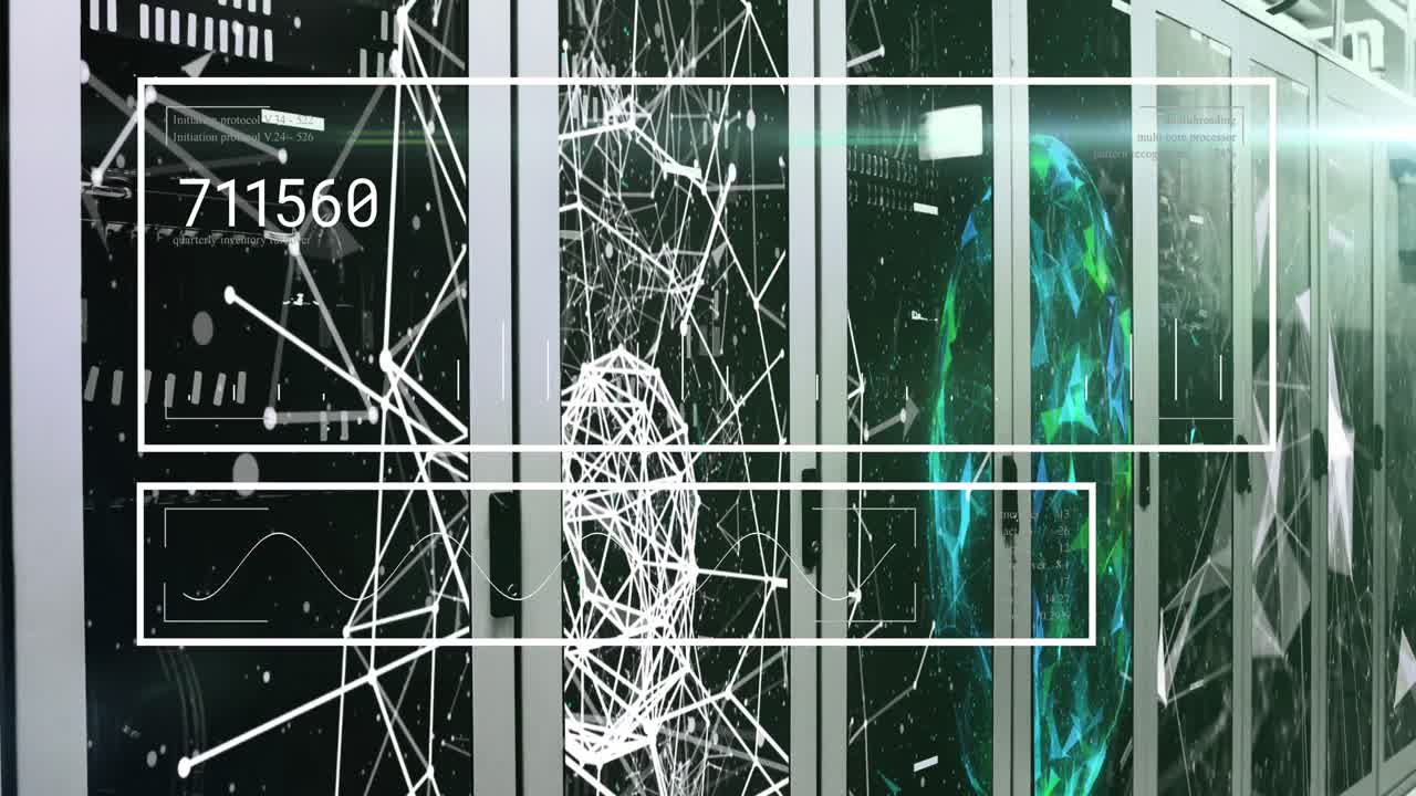 Animation of data processing over computer servers