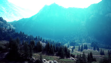 Camino-De-Tierra-Y-Senderos-Para-Caminatas-En-La-Montaña-Dolomitas