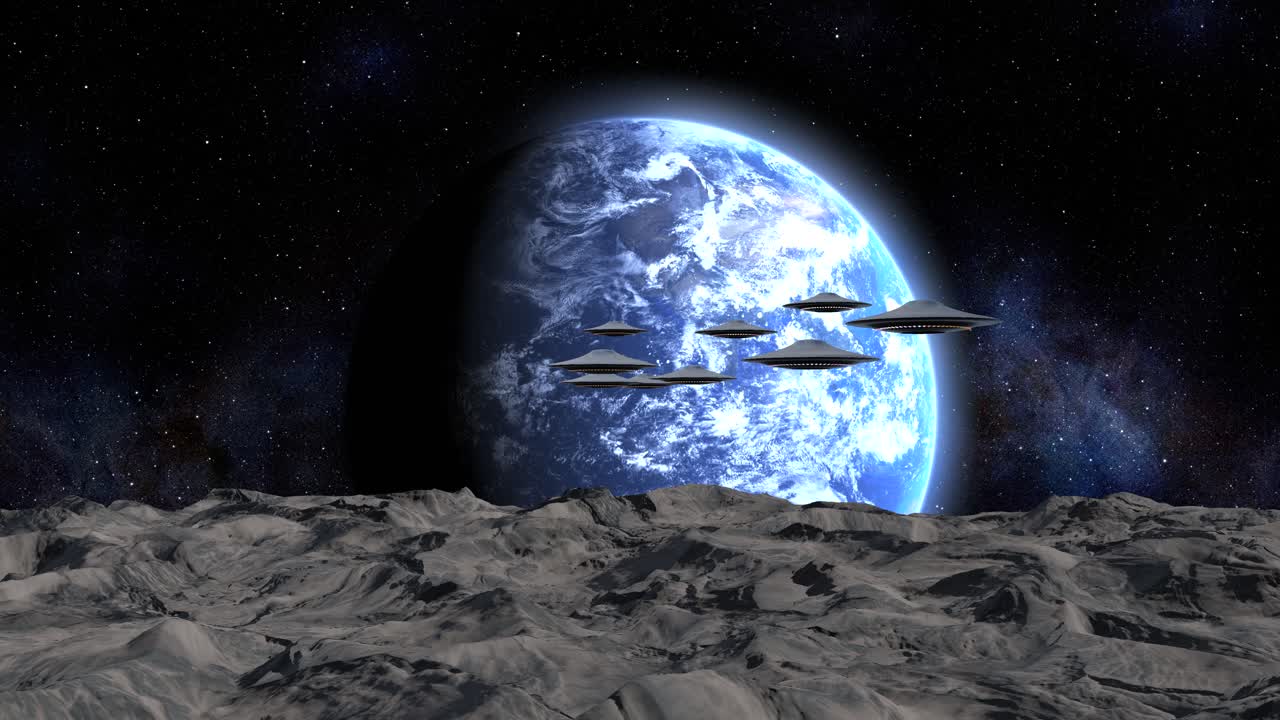 달과 지구 위의 ufo