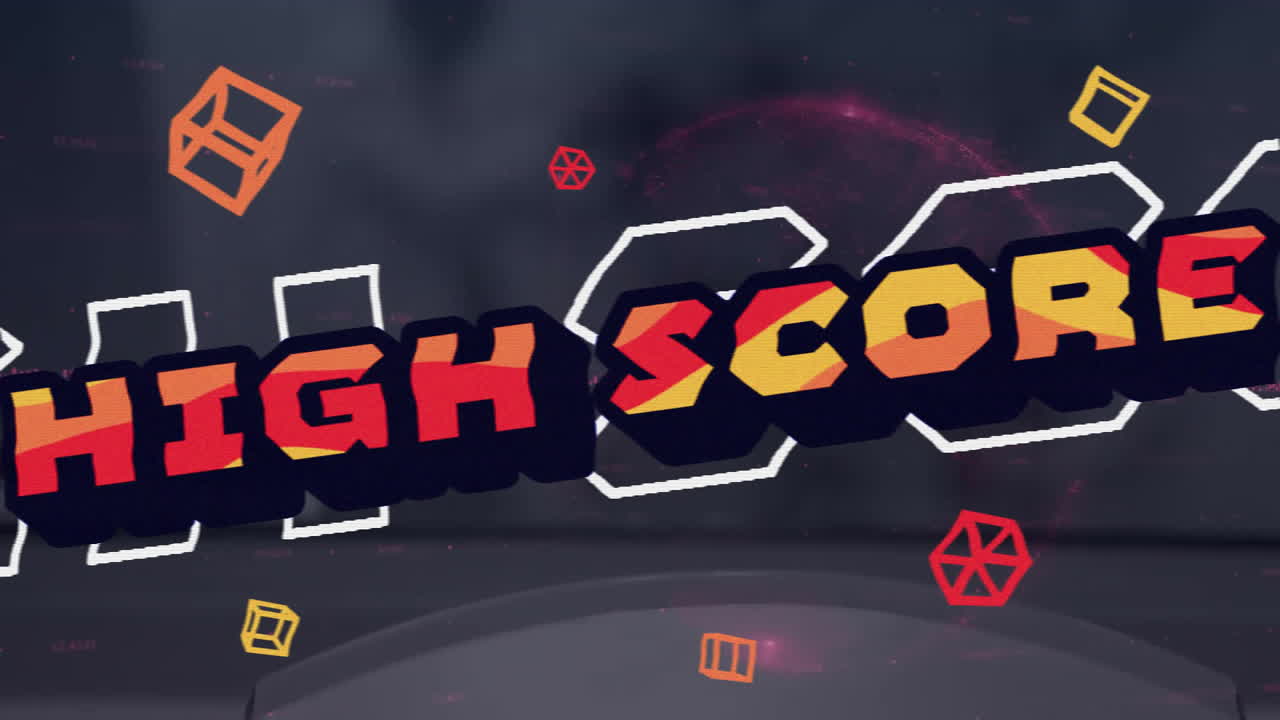 흐릿한 배경에 전 세계에 높은 점수 텍스트의 애니메이션