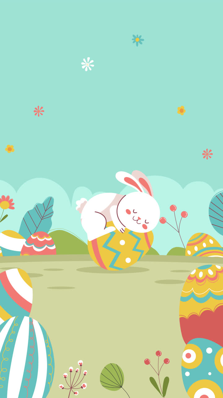 사랑스러운 부활절 토끼와 부활절 달