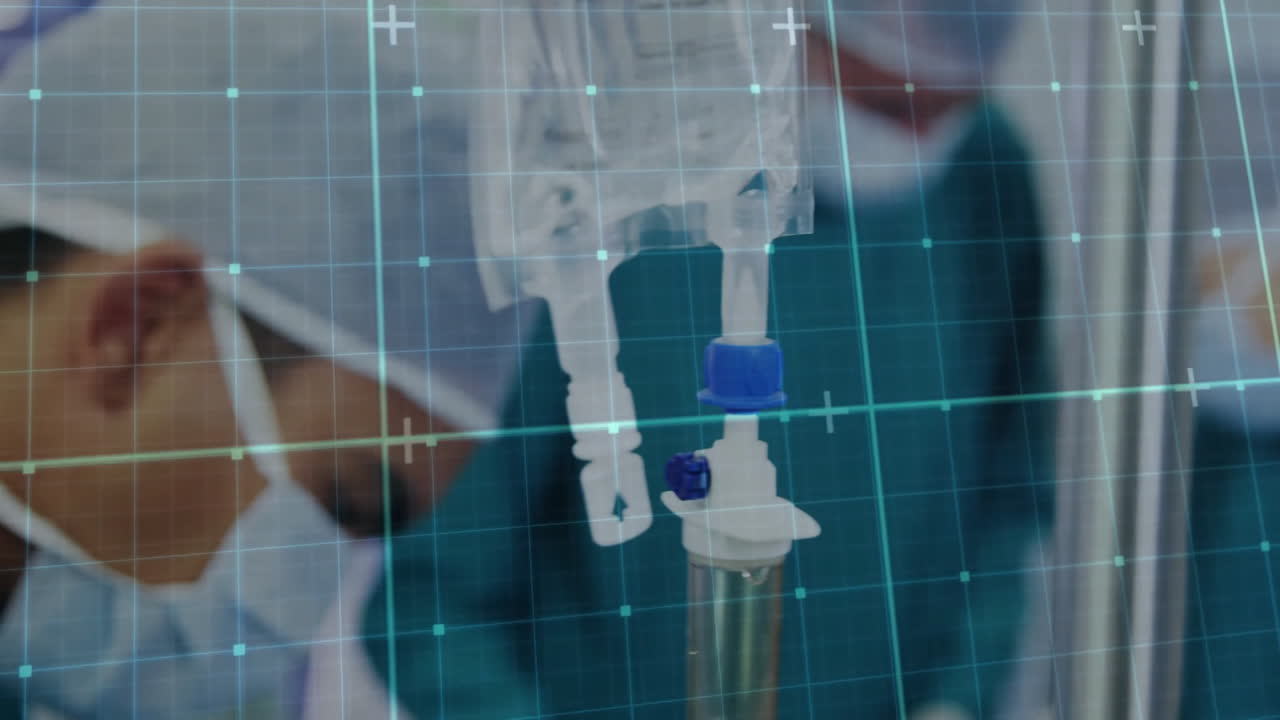 수술 중 다양한 외과 의사 간의 연결 네트워크의 애니메이션