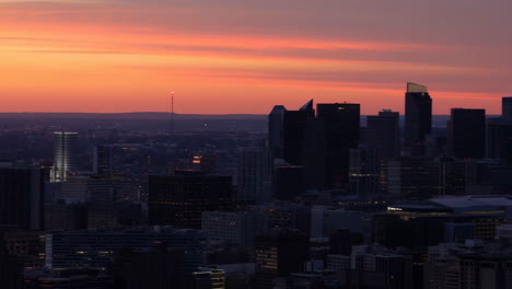 City Skyline at Sunset with Vibrant Sky