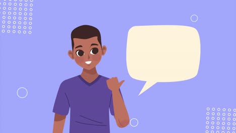 joven adolescente hablando animación