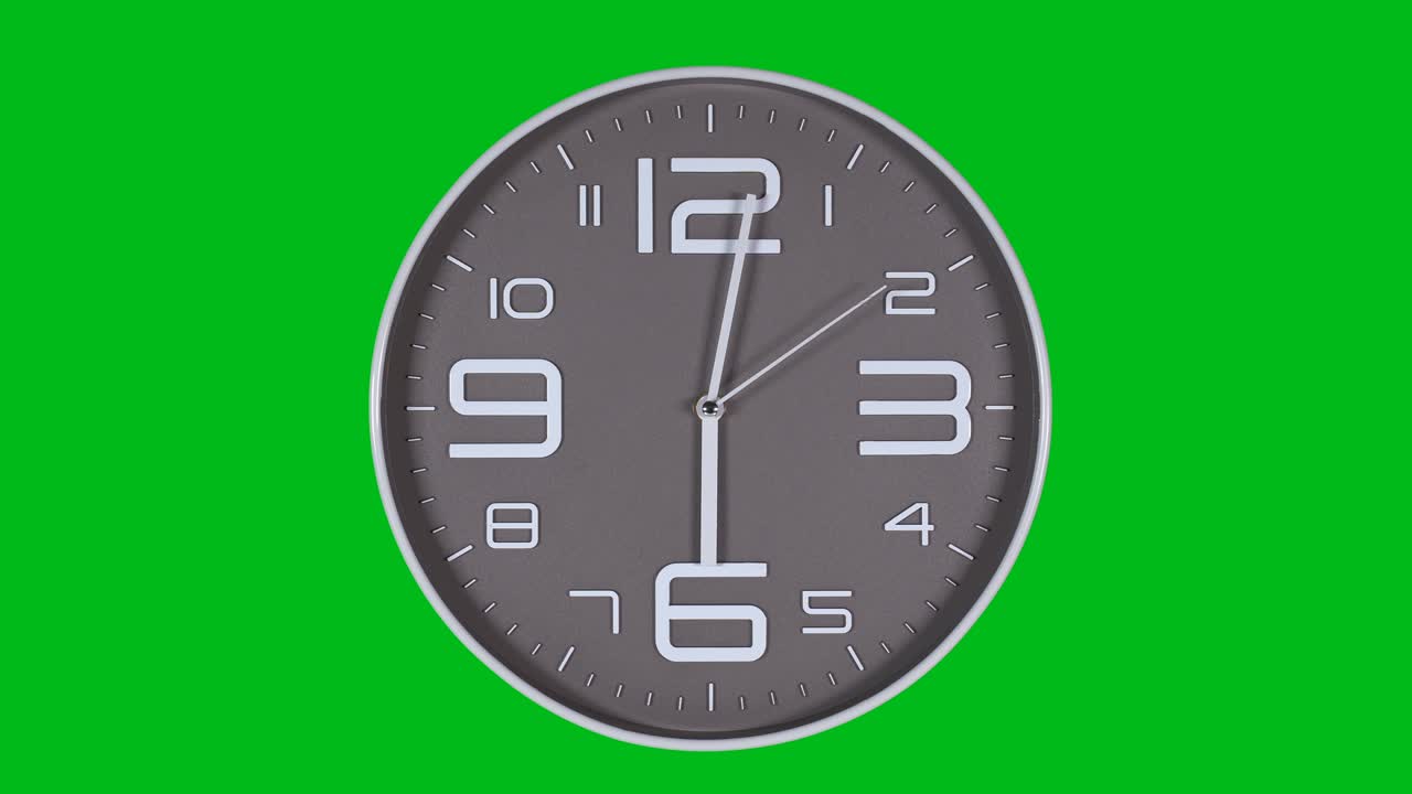Wall clock on a green background. Time laps