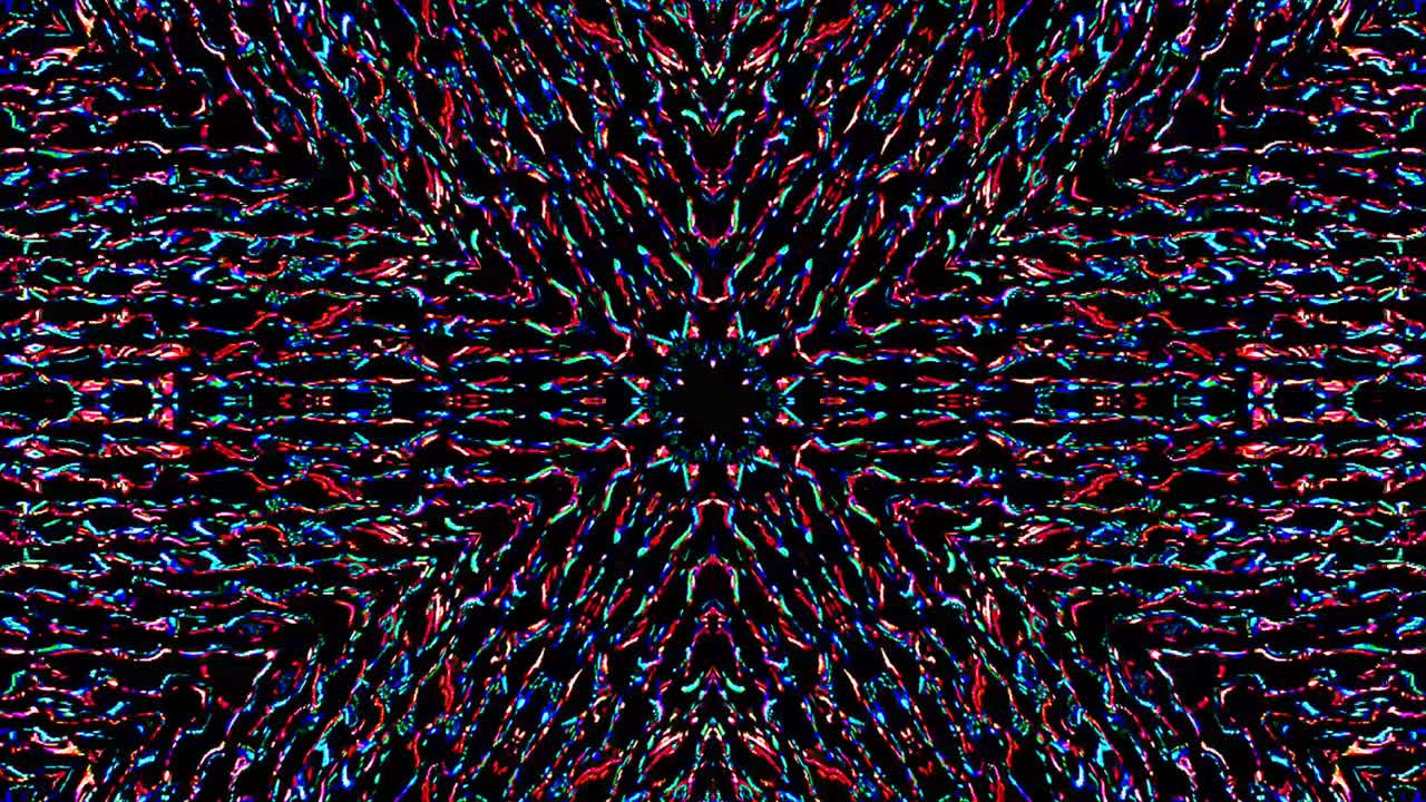 hermoso caleidoscopio abstracto que brilla, una luz radiante que regula los movimientos sutiles