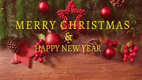 Animation-of-christmas-greetings-text-over-christmas-tree-with-decorations