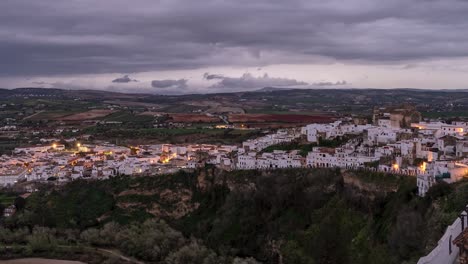 tilt up timelapse over arcos de la frontera village in spain