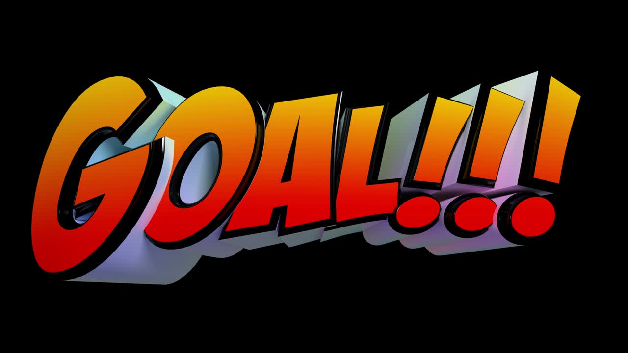 Awesome exploding Goal! Football message with Alpha Channel isolated mask