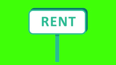 rent sign icon popping up on the green screen