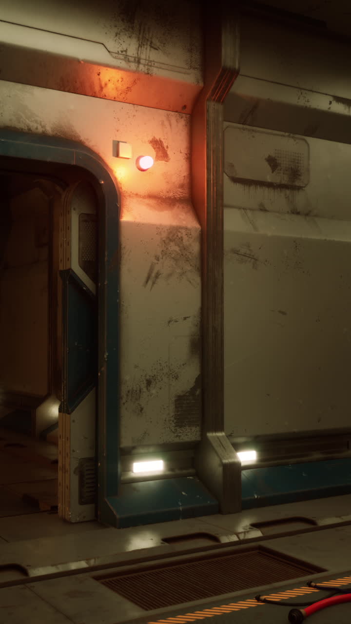 corredor de la nave espacial del túnel futurista con luz