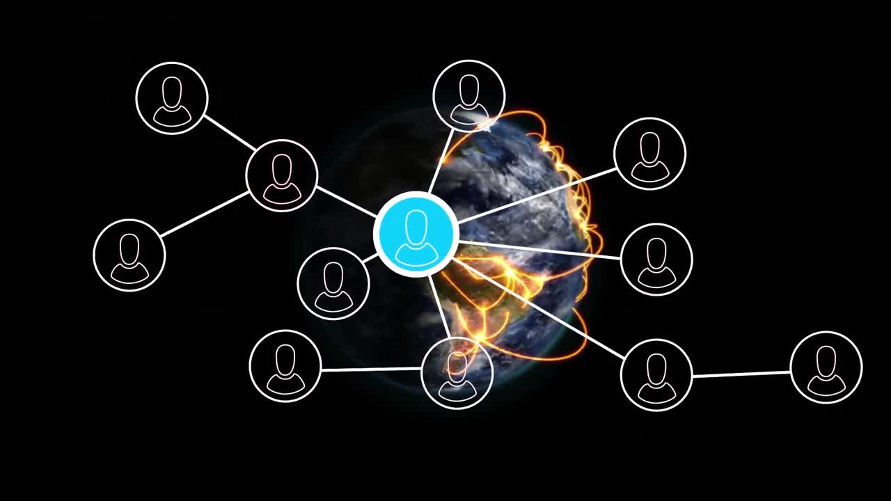 анимация глобуса и сети соединений