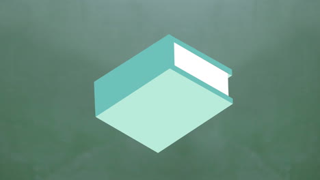 animación digital de múltiples iconos de libros verdes flotando contra un fondo verde