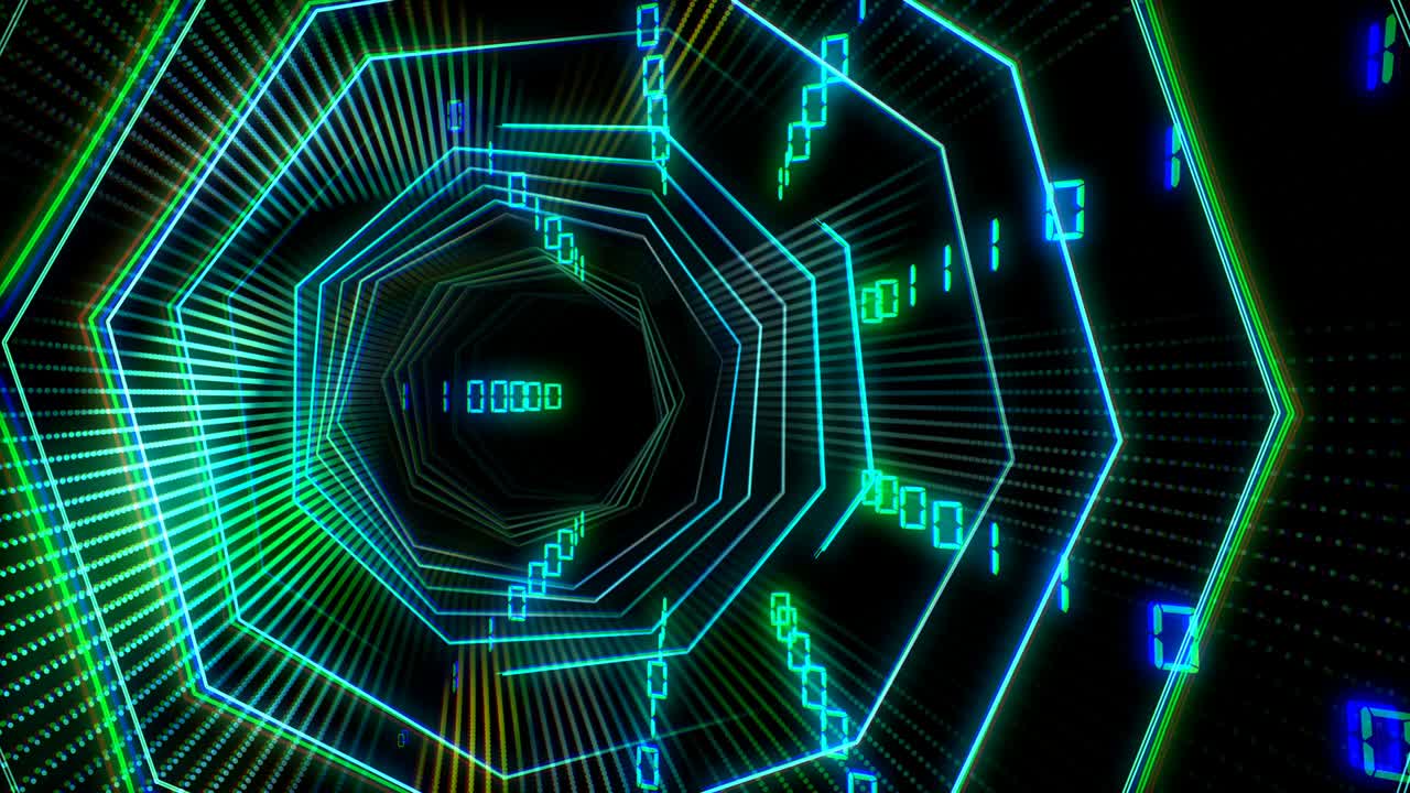 tecnología futurista sin costuras túnel del ciberespacio con bucle de flujo de información