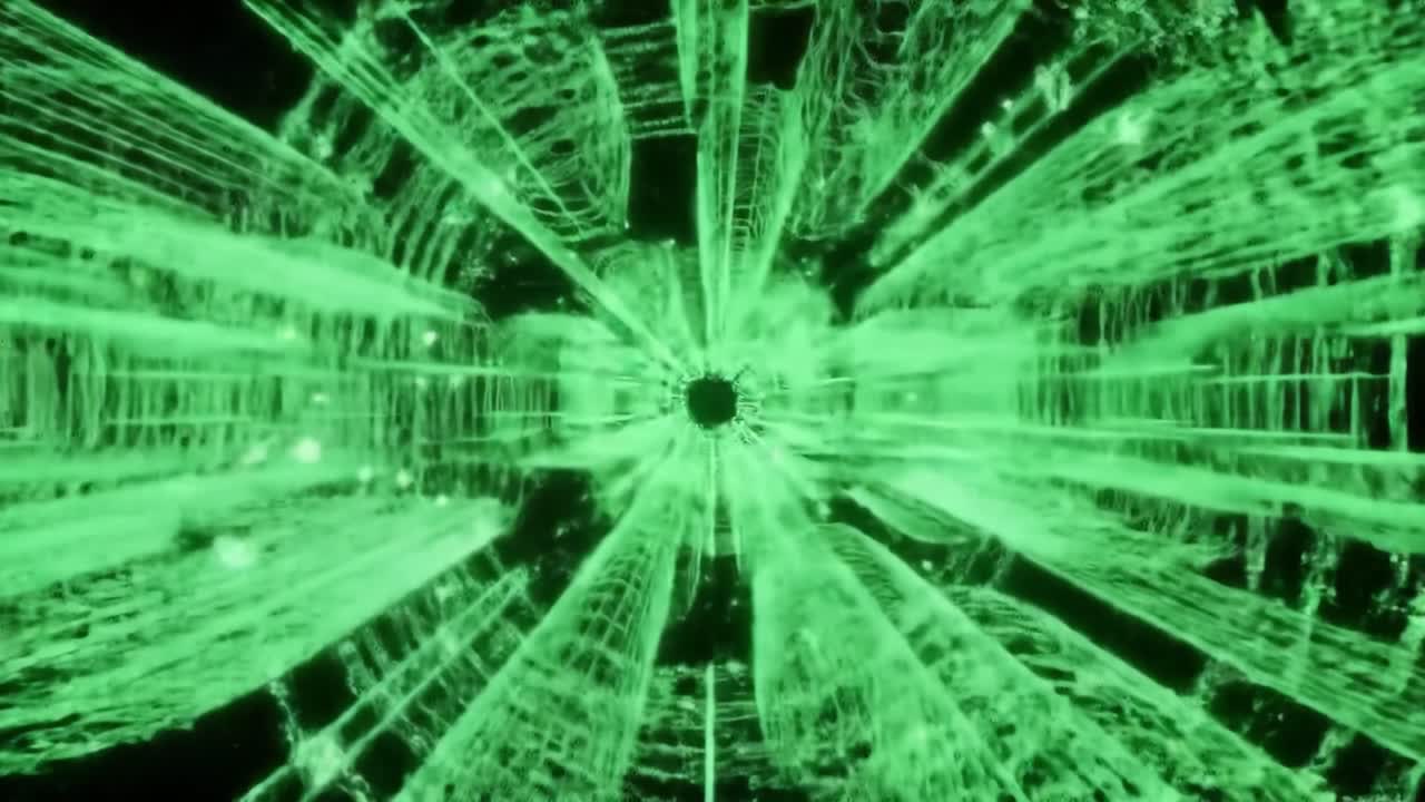 A Mesmerizing Journey Through an Abstract Green Digital Landscape Representing Advanced Technology and Futuristic Concepts