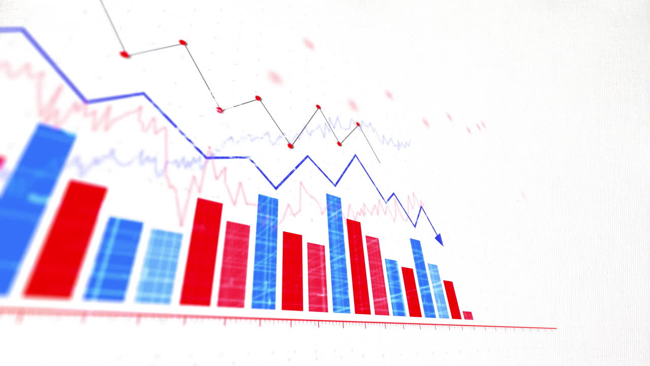Animation of red and blue diagrams on white background